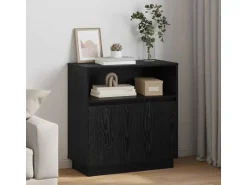vidaXL Sideboard mit LED Schwarz Eichen-Optik 71 x 34,5 x 75 cm 869651