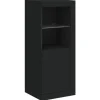 vidaXL Sideboard mit LED-Leuchten Schwarz 41x37x100 cm 836645
