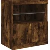vidaXL Sideboard mit LED-Leuchten Räuchereiche 60x37x67 cm 836655