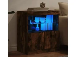 vidaXL Sideboard mit LED-Leuchten Räuchereiche 60x37x67 cm 836655