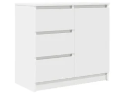 vidaXL Sideboard mit Schublade Weiß 71x35x65 cm Holzwerkstoff 861571