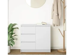 vidaXL Sideboard mit Schublade Weiß 71x35x65 cm Holzwerkstoff 861571