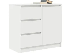 vidaXL Sideboard mit Schublade Weiß 71x35x65 cm Holzwerkstoff 861571