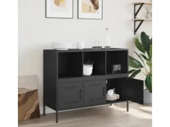 vidaXL Sideboard Schwarz 100,5x39x79 cm Stahl 843090