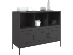 vidaXL Sideboard Schwarz 100,5x39x79 cm Stahl 843090