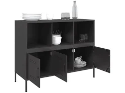 vidaXL Sideboard Schwarz 100,5x39x79 cm Stahl 843090