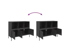 vidaXL Sideboard Schwarz 100,5x39x79 cm Stahl 843090