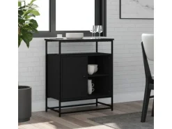 vidaXL Sideboard Schwarz 69x35x80 cm Holzwerkstoff 835544