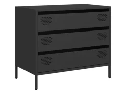 vidaXL Sideboard Schwarz 68x39x58,5 cm Kaltgewalzter Stahl 851292