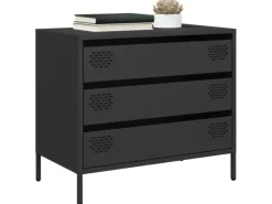 vidaXL Sideboard Schwarz 68x39x58,5 cm Kaltgewalzter Stahl 851292