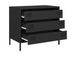 vidaXL Sideboard Schwarz 68x39x58,5 cm Kaltgewalzter Stahl 851292