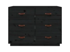 vidaXL Sideboard Schwarz 100x40x75 cm Massivholz Kiefer 820146