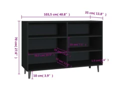 vidaXL Sideboard Schwarz 103,5x35x70 cm Holzwerkstoff 806041