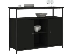 vidaXL Sideboard Schwarz 100x35x80 cm Holzwerkstoff 835499