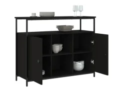 vidaXL Sideboard Schwarz 100x35x80 cm Holzwerkstoff 835499
