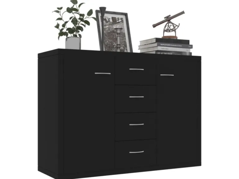 vidaXL Sideboard Schwarz 88x30x65 cm Holzwerkstoff 800685