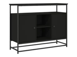 vidaXL Sideboard Schwarz 100x35x80 cm Holzwerkstoff 835539