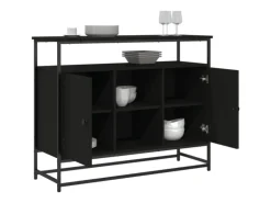 vidaXL Sideboard Schwarz 100x35x80 cm Holzwerkstoff 835539