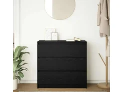 vidaXL Sideboard Schwarz Eichen-Optik 80x35x76 cm Holzwerkstoff 861734