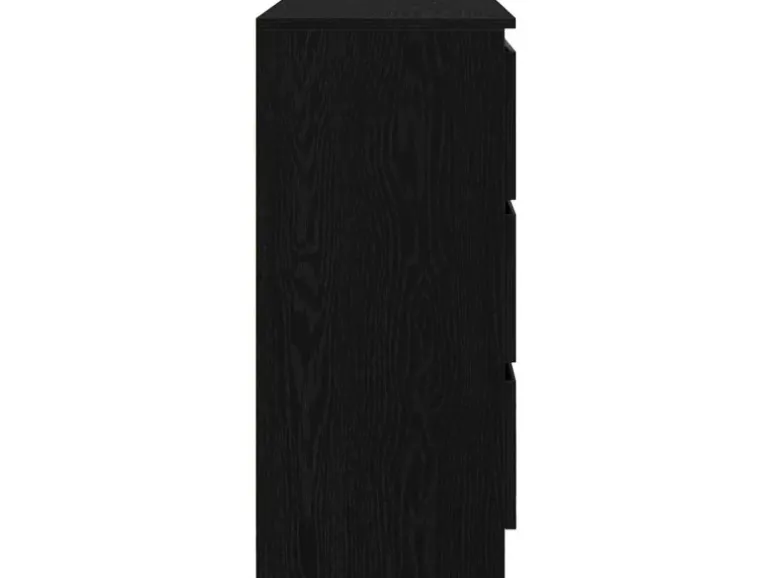 vidaXL Sideboard Schwarz Eichen-Optik 80x35x76 cm Holzwerkstoff 861734