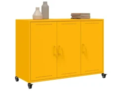 vidaXL Sideboard Senfgelb 100,5x39x72 cm Stahl 846683