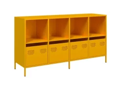 vidaXL Sideboard Senfgelb 135x39x73,5 cm Kaltgewalzter Stahl 3307164