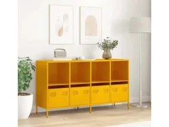 vidaXL Sideboard Senfgelb 135x39x73,5 cm Kaltgewalzter Stahl 3307164