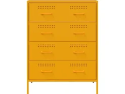 vidaXL Sideboard Senfgelb 68x39x89 cm Stahl 842985
