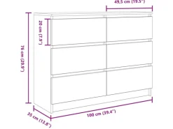 vidaXL Sideboard Weiß 100x35x76 cm Holzwerkstoff 3328498