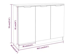 vidaXL Sideboard Weiß 90,5x30x70 cm Holzwerkstoff 811187