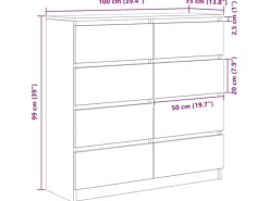 vidaXL Sideboard Weiß 100x35x99 cm Holzwerkstoff 3328489