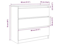 vidaXL Sideboard Weiß 80x35x76 cm Holzwerkstoff 861733