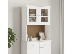 vidaXL Sideboard-Aufsatz ALTA Weiß 77x30x92 cm Massivholz Kiefer 353946
