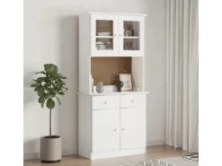 vidaXL Sideboard-Aufsatz ALTA Weiß 77x30x92 cm Massivholz Kiefer 353946