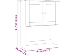 vidaXL Sideboard-Aufsatz ALTA Weiß 77x30x92 cm Massivholz Kiefer 353946
