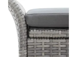 vidaXL Sitzbank mit Stauraum und Kissen Grau 138 cm Poly Rattan 45809