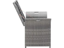 vidaXL Sitzbank mit Stauraum und Kissen Grau 138 cm Poly Rattan 45809