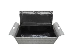 vidaXL Sitzbank mit Stauraum und Kissen Grau 138 cm Poly Rattan 45809