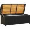 vidaXL Sitzbank mit Stauraum 120 cm Poly Rattan Schwarz