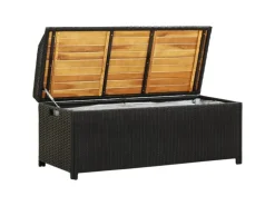 vidaXL Sitzbank mit Stauraum 120 cm Poly Rattan Schwarz