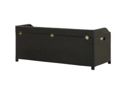 vidaXL Sitzbank mit Stauraum 120 cm Poly Rattan Schwarz