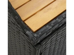vidaXL Sitzbank mit Stauraum 120 cm Poly Rattan Schwarz