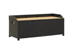 vidaXL Sitzbank mit Stauraum 120 cm Poly Rattan Schwarz