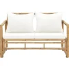 vidaXL 2-Sitzer Gartensofa mit Polstern Bambus