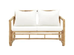 vidaXL 2-Sitzer Gartensofa mit Polstern Bambus