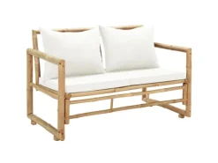 vidaXL 2-Sitzer Gartensofa mit Polstern Bambus