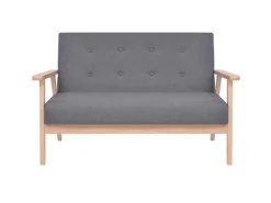 vidaXL 2-Sitzer Sofa Stoff Dunkelgrau Modell 3