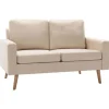 vidaXL 2-Sitzer-Sofa Creme Stoff