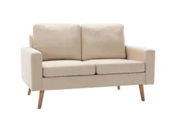 vidaXL 2-Sitzer-Sofa Creme Stoff