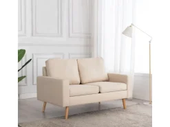 vidaXL 2-Sitzer-Sofa Creme Stoff
